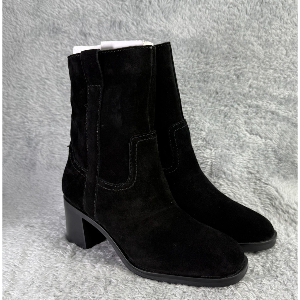 Steve Madden Romney Ankle Boots Women's Black Suede Bootie Size 8 M Pull On - Picture 2 of 12